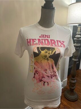 Jimi Hendrix Graphic Band T-Shirt Small | Licensed Pink Rock Tee
